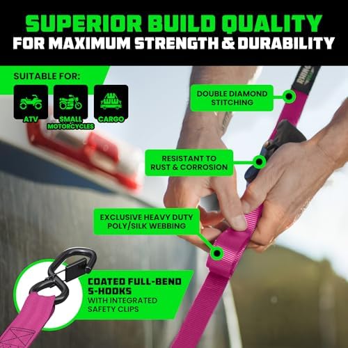 Rhino USA Retractable Ratchet Straps - 1in x 10ft - Image 3