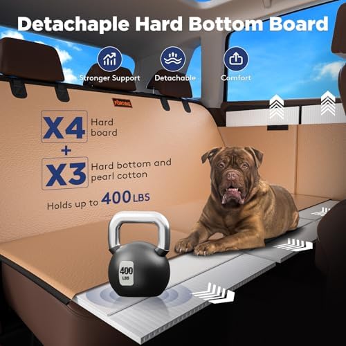 FURTIME XL Back Seat Extender for Dogs, Hard Bottom Seat Cover for Truck - Image 3