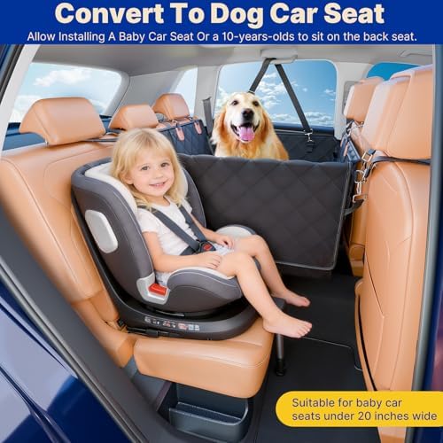 Convertible Back Seat Extender for Dogs, Foldable 400lbs Hard Bottom Dog Car - Image 3