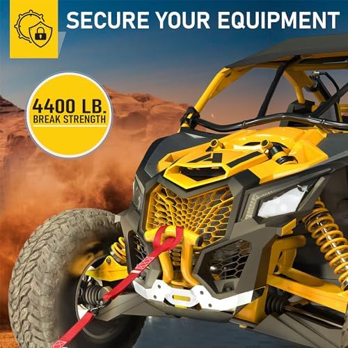 AUGO Heavy Duty Ratchet Straps & Soft Loops – Pack of 4 Extra Strong 1.5” by - Image 5