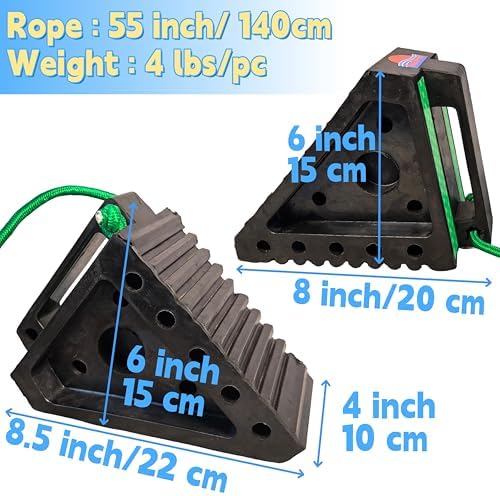 Heavy Duty Rubber Wheel Chocks - Image 2
