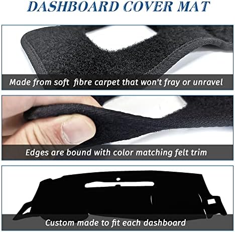 Black Dashboard Dash Board Cover Mat Carpet Compatible - Image 3