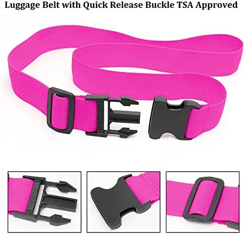 2 Pack Suitcase Straps, Bright Color Adjustable Luggage Belts, TSA Approved - Image 3