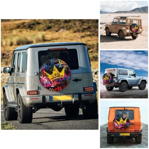 Graffiti Spare Tire Cover Waterproof Wheel Cover 17 Inch Universal Fit - Image 4