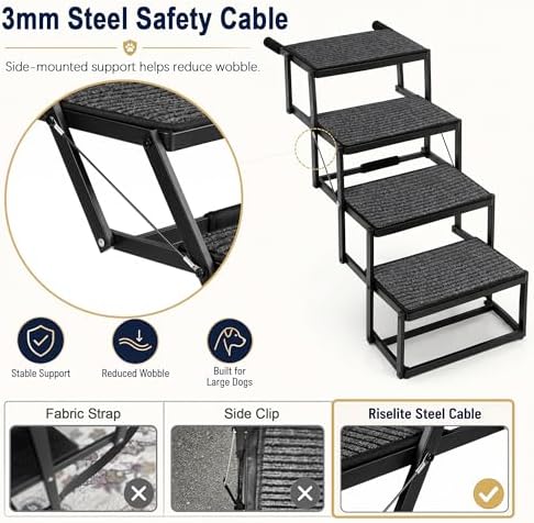 4-Step Heavy Duty Dog Stairs for Large Dogs, Car & SUV, 20-24 in - Image 5