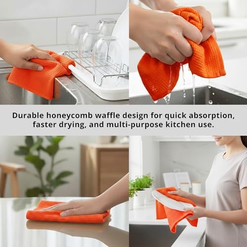PurpleEssences Solid Kitchen Cloths, Dish Towel 15x25 Set of 4 - Image 5