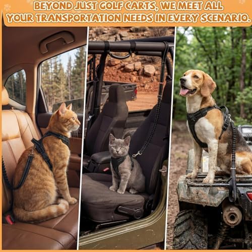 Hsei Dog Seat Belt Harness for Golf Cart, Pet No Pull Dog Seat Leash, - Image 5