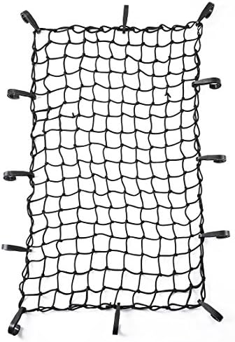 CZC AUTO 22"x38" Black Latex Bungee Cargo Net Strech to 44"x76" by HOME