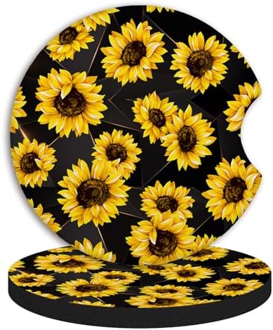 2 Pack 2.75" Sunflowers Coasters Absorbent - Image 5