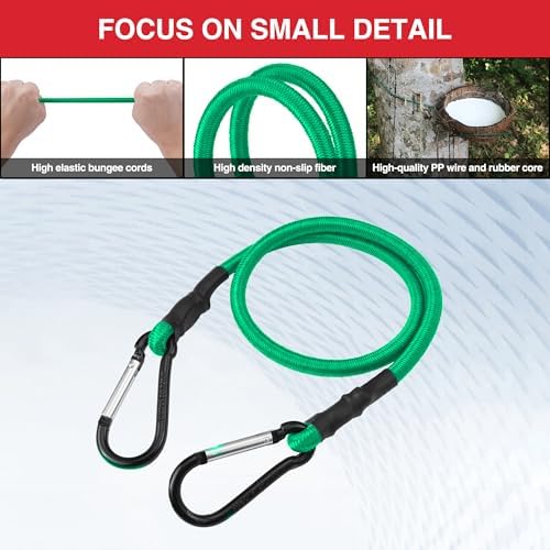 WORKPRO 24" Bungee Cords with Hooks, 4 Pack Heavy Duty Outdoor Bungee Strap - Image 4