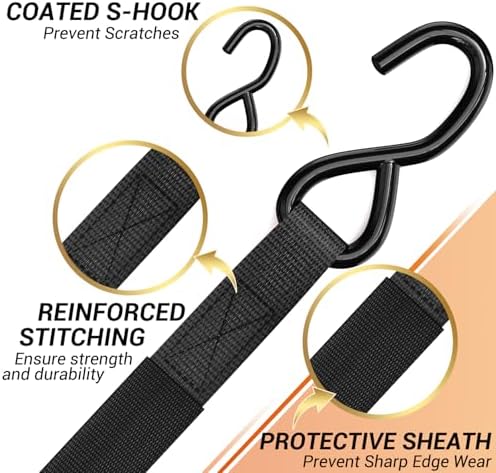 Ohuhu Ratchet Tie Down Straps, Cargo Straps - Image 3