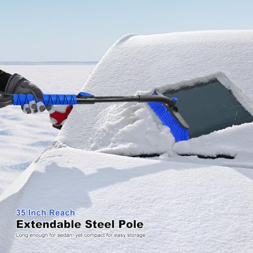 SEAAES Ice Scraper and Brush, Extendable Snow Brush - Image 2