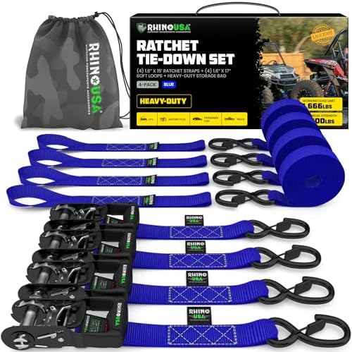 Rhino USA Heavy Duty Ratchet Tie Downs by RhinoUSAInc