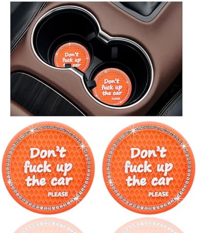 Ziciner 2 Pack Bling Car Cup Holder Coaster, 2.75 Inch Anti-Slip Auto Insert by Ziciner