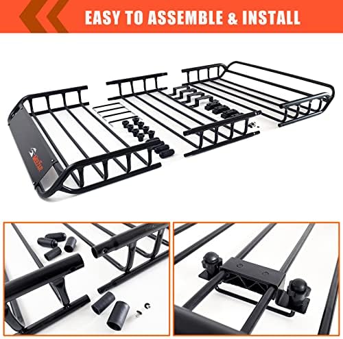 Roof Rack Rooftop Cargo Carrier Basket 51"*36"*5"+Waterproof Bag 15 Cu.Ft. - Image 7