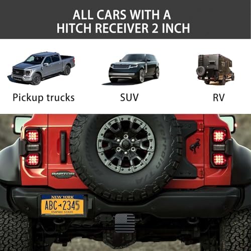 Trailer Hitch Cover with Black for Any 2" Receivers - Image 4