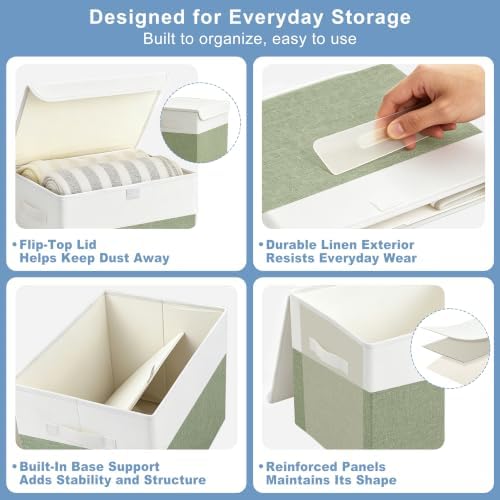 Large 17" 42 Quarts Collapsible Stackable Storage Bins - Image 6