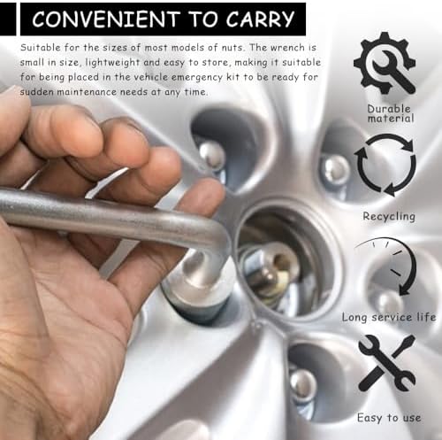 19mm Car Spare Tire Lug Wrench, L-Shaped Socket Tire Wrench - Image 4