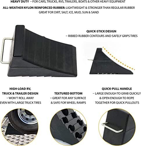 AFA Tooling 8T Heavy-Duty Wheel Chocks, 4 Pack, Two Pairs & Steel Handles - Image 4