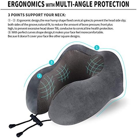 TALLGO Travel Pillow, Best Memory Foam Neck Pillow Head Support Soft Pillow - Image 6