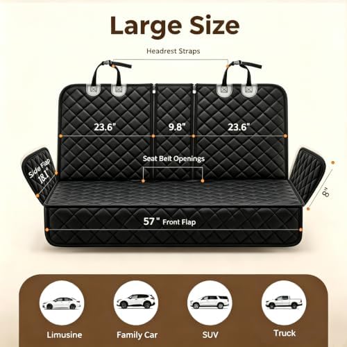 Yuntec Pet Car Seat Cover Back Seat Cover - Image 2