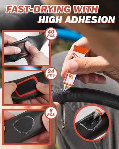 Zacro Bike Tire Repair Kit 91 PCS Vulcanizing Glue Stainless Tire Levers - Image 4