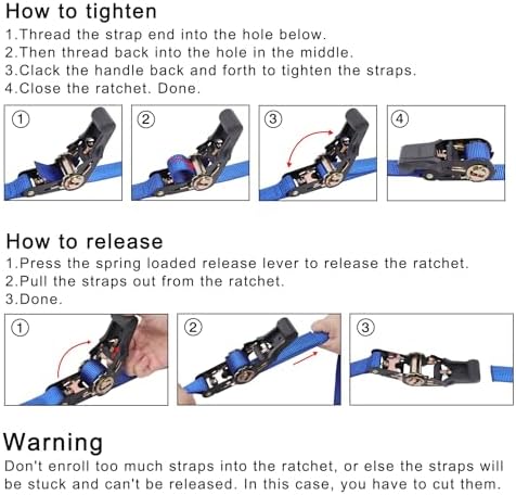 Ayaport Endless Ratchet Straps, 8FT Heavy Duty Cargo Tie Downs - Image 5