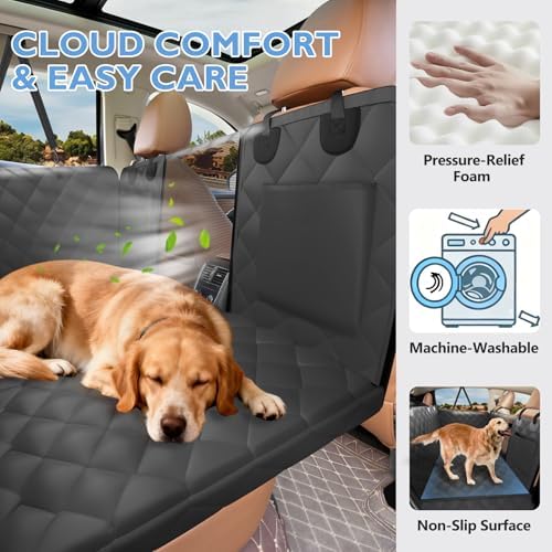 Hard Bottom Dog Car Seat Cover for Back Seat, - Image 7