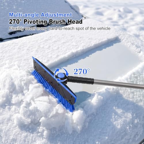 57 Inch Long Snow Brush with Broom Ice Scraper - Image 7