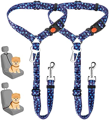 SlowTon Dog Seat Belt for Car, 2 Pack Dog Car Harness Seatbelt by SlowTon