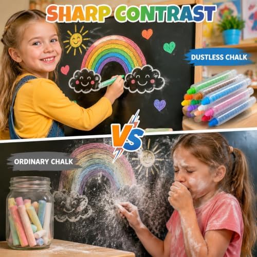 Avxdbr 12Pcs Chalk with Pen Sleeve Colored Twistable Chalk - Image 3