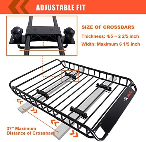 Roof Rack Rooftop Cargo Carrier Basket 51"*36"*5"+Waterproof Bag 15 Cu.Ft. - Image 6