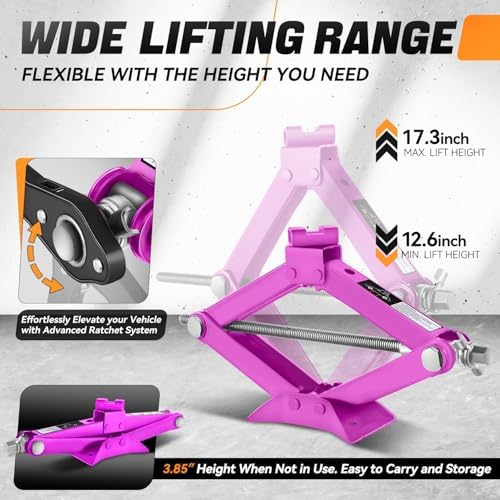 Auto Dynasty Scissor Jack, 2 Ton Portable Car Lift Jack, Quick Lift Car Tire - Image 3