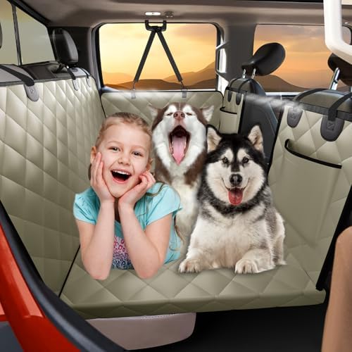 Dog Truck Seat Cover for Back Seat, Hard Bottom Pet Hammock by ROUWINNE
