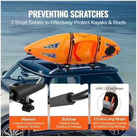 1-Pair J-Bar Kayak Rack – Soft Top Mount - Image 6