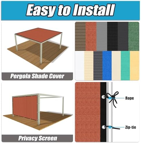 Amagenix 90% Pergola Shade Cover 14' X 15' Sun Shade Cloth - Image 4