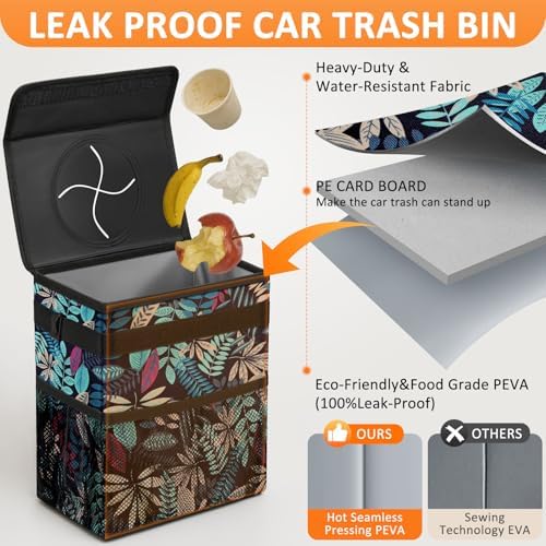 Vankor Car Trash Can with Lid Leak Proof Car Accessories - Image 3