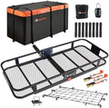 Hitch Mount Cargo Carrier Rack Basket 60"*25"*6"+Waterproof Bag 25 Cu.Ft. by MeeFar