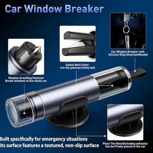 Car Safety Hammer Seatbelt Cutter, 2026 Upgraded Transparent Lid - Image 6