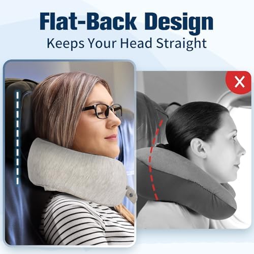Cirorld Neck Pillow for Traveling, Travel Pillows for Airplanes Light Grey - Image 2