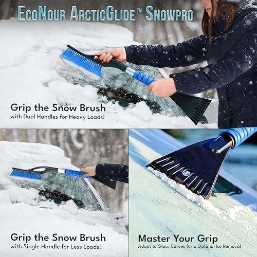 EcoNour 27" Aluminum Car Snow Scraper and Brush Ice Scraper - Image 2
