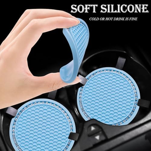 4PCS Bling Cup Holder Coaster, 2.75 Inch Auto Car Cup Holder Insert Coasters - Image 4