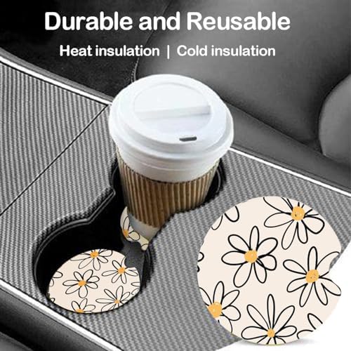 Ceramic Car Coasters – Absorbent Car Cup Holder Coaster Set - Image 3