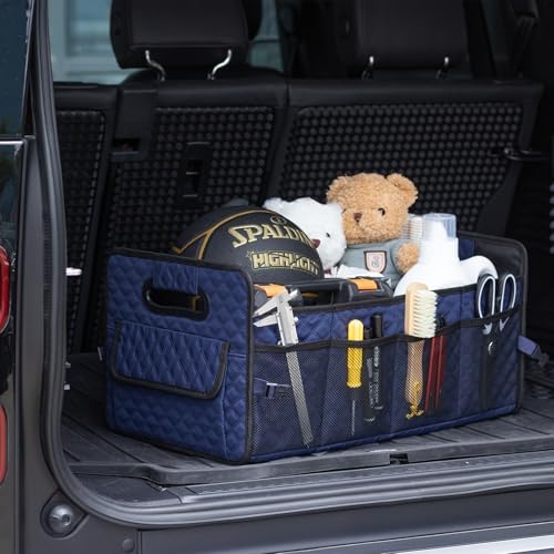 Car Trunk Organizer for SUV, Collapsible Car Storage Organizer Dark Blue - Image 3