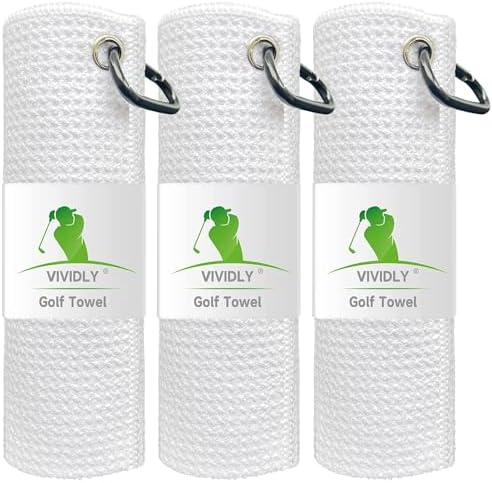 3 Pack 16"x16" Waffle Microfiber Golf Towels by VIVIDLY