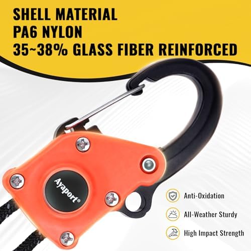 Ayaport 1/8" Adjustable Rope Tie Down Ratchet 4Pack, 12FT Ratchet Rope - Image 2