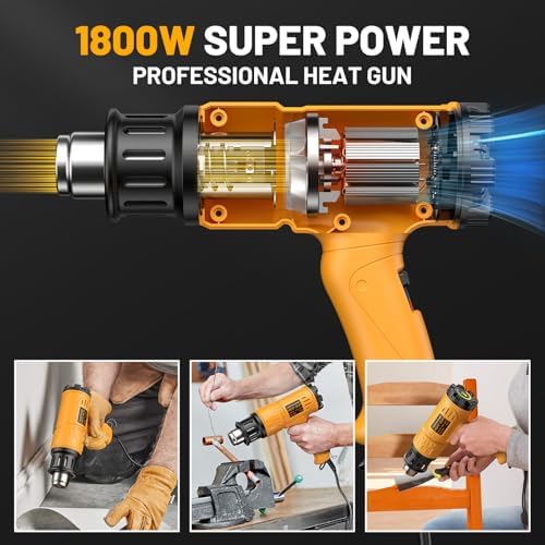 SEEKONE 1800W Heat Gun with Carry Case 122℉-1112℉ Variable Temp - Image 6
