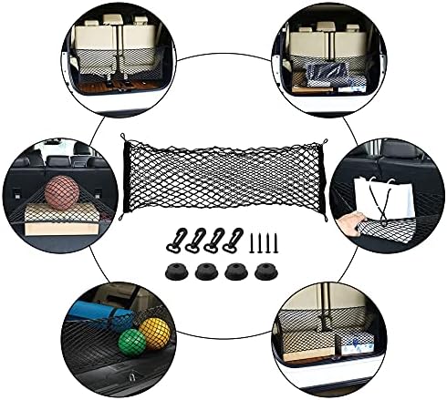 Car Rear Cargo Net, Universal Adjustable Elastic Trunk Cargo Storage Organizer - Image 3