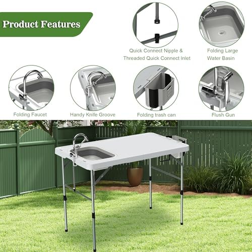 Foldable Fish Cleaning Table, Portable Camping Table - Image 3