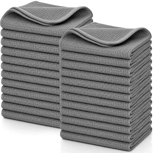 Shimeyao 30 Pcs 12"x12" Waffle Weave Microfiber Towels Lint Free Rags by Shimeyao